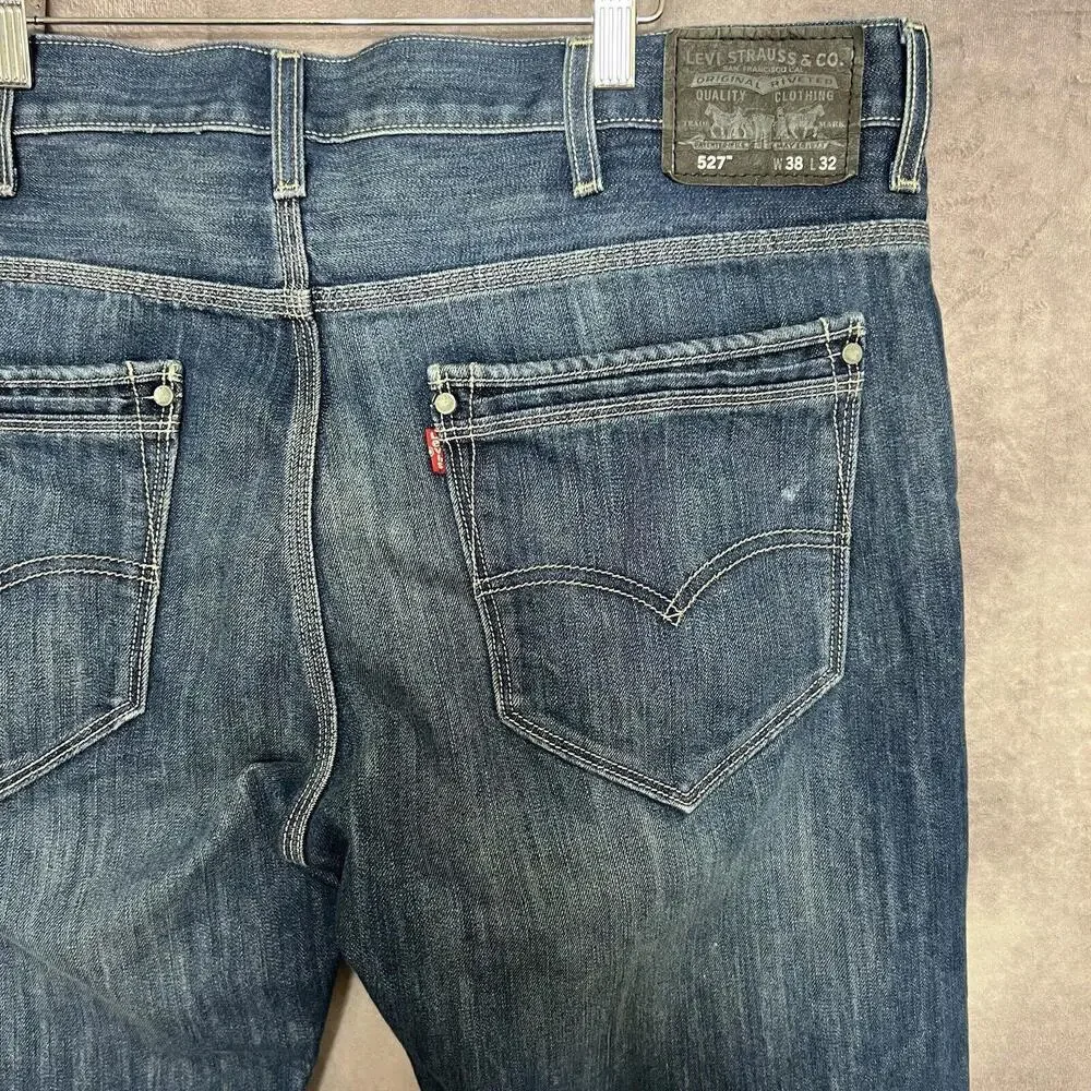 Levi's 527 Bootcut Jeans Men's 38x32 Medium Wash‎ Western Rancher EUC
